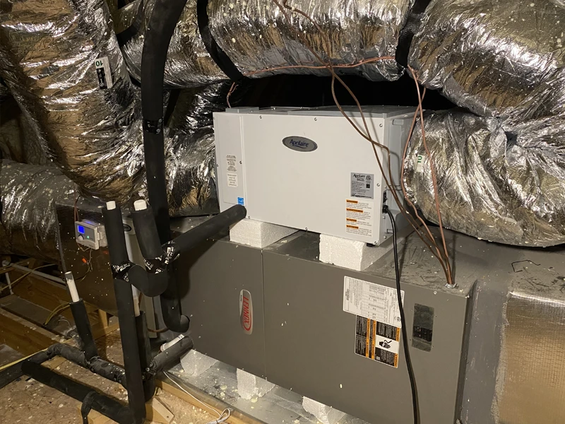Air handler and Dehumidifier with return and supply ducting